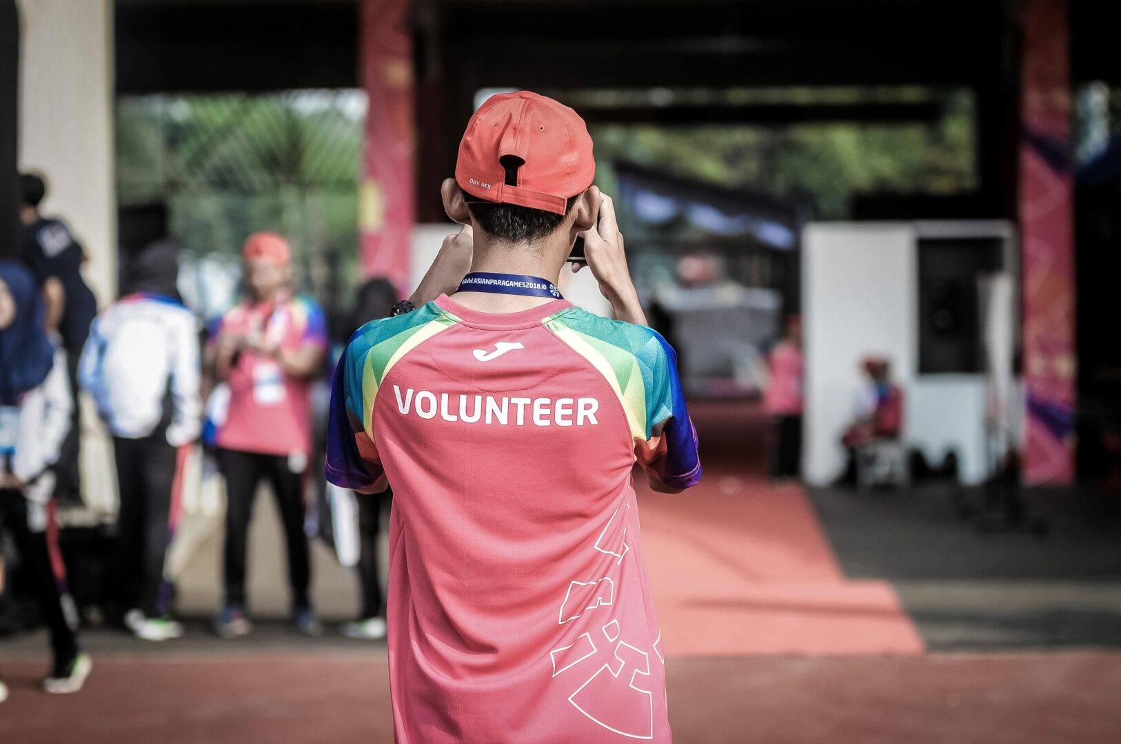 Volunteer taking photo